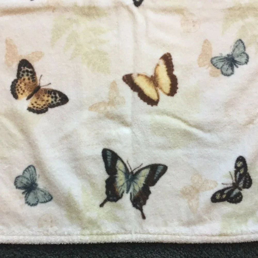 Croft & Barrow Eden Park Butterfly Hand Towel 100% Cotton 16